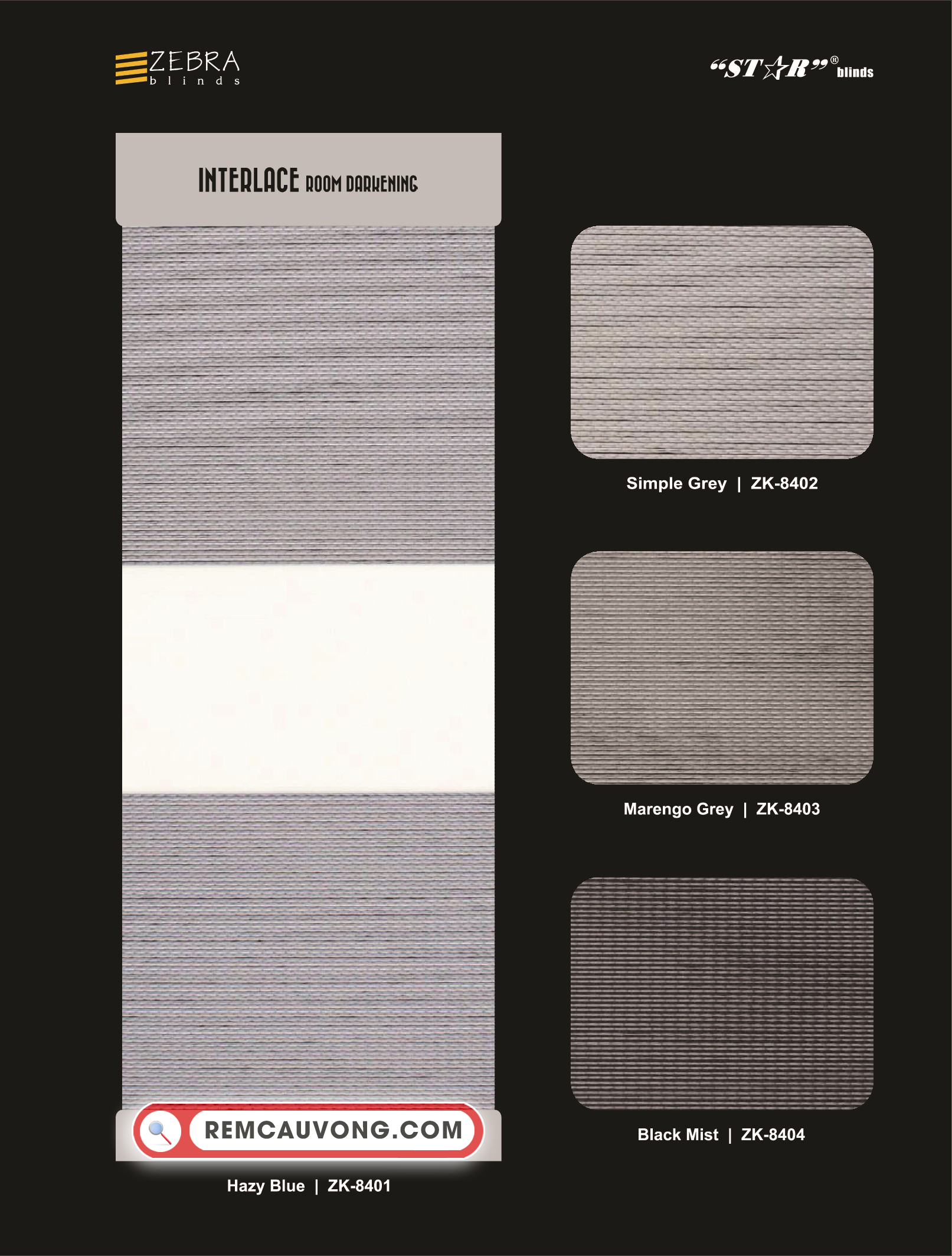 Rèm Cầu Vồng Interlace Star Blinds