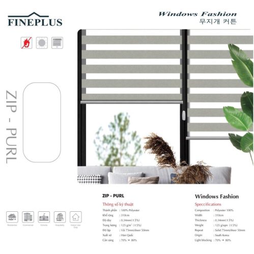 Rèm Cầu Vồng Fineplus Zip Furl