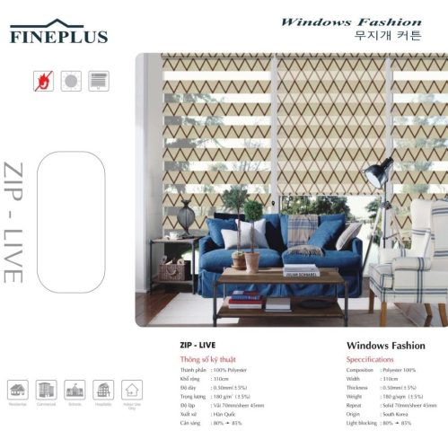 Rèm Cầu Vồng Fineplus Zip Live
