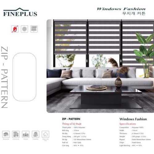 Rèm Cầu Vồng Fineplus Zip Patern