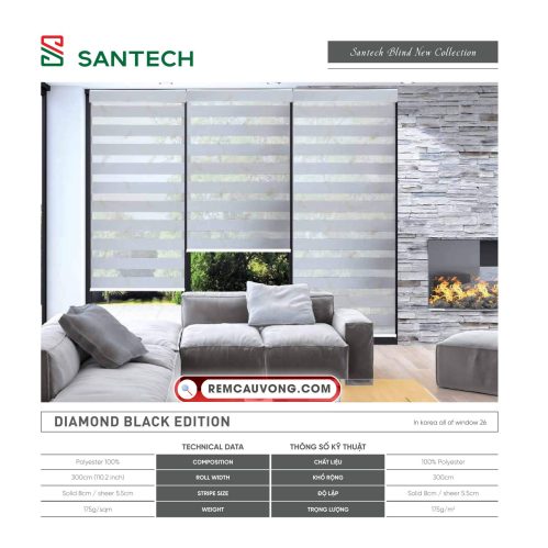 Hình ảnh Rèm Cầu Vồng Santech Diamond Black Edition