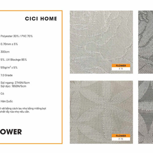 Thông Số Kỹ Thuật Hình Ảnh Rèm Cuốn Cici Home Flower