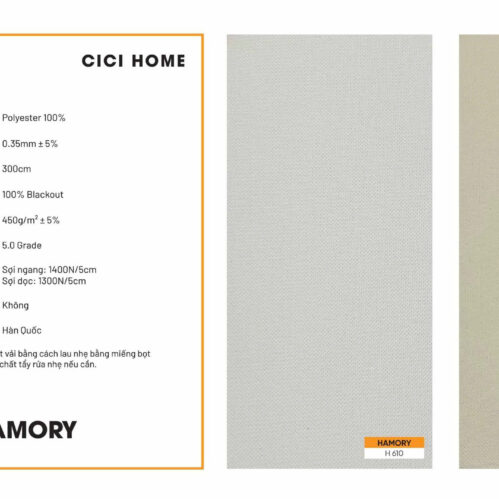 Thông Số Kỹ Thuật Hình Ảnh Rèm Cuốn Cici Home Hamory H 6x