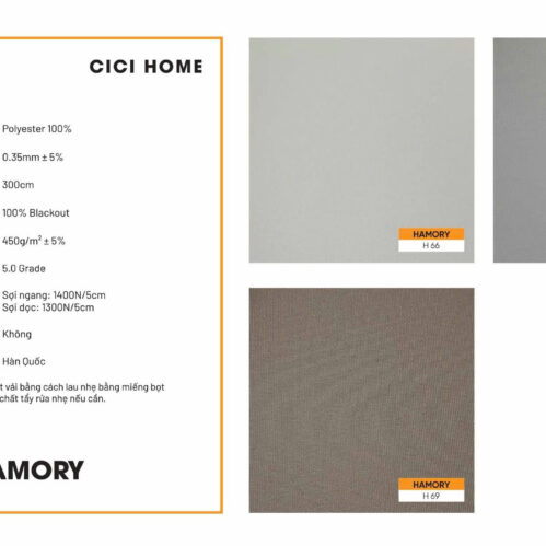 Thông Số Kỹ Thuật Hình Ảnh Rèm Cuốn Cici Home Hamory H