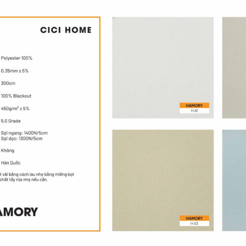 Thông Số Kỹ Thuật Hình Ảnh Rèm Cuốn Cici Home Hamory