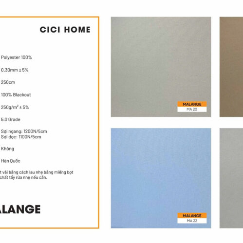 Thông Số Kỹ Thuật Hình Ảnh Rèm Cuốn Cici Home Malange 2x