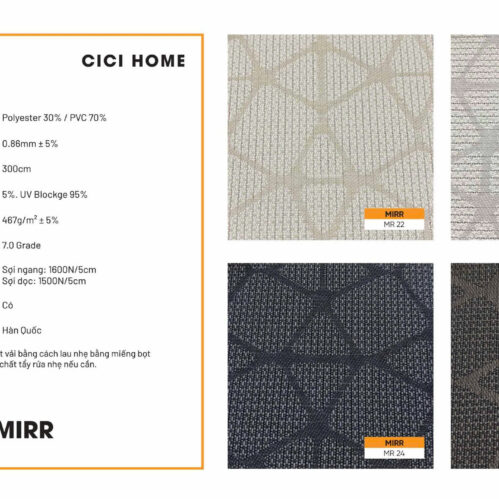 Thông Số Kỹ Thuật Hình Ảnh Rèm Cuốn Cici Home Mirr