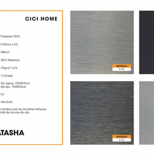 Thông Số Kỹ Thuật Hình Ảnh Rèm Cuốn Cici Home Natasha N