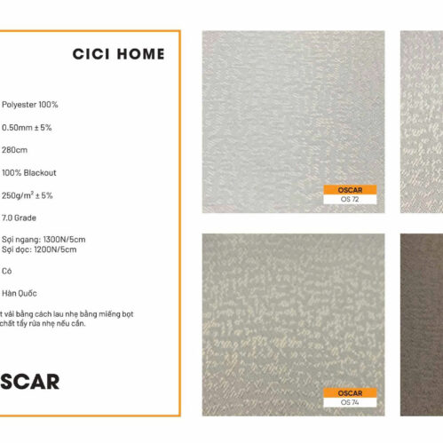 Thông Số Kỹ Thuật Hình Ảnh Rèm Cuốn Cici Home Oscar