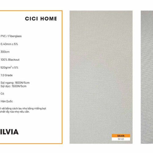 Thông Số Kỹ Thuật Hình Ảnh Rèm Cuốn Cici Home Silvia Sv