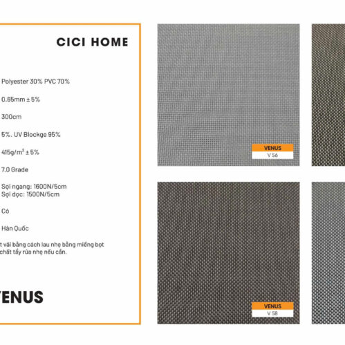 Thông Số Kỹ Thuật Hình Ảnh Rèm Cuốn Cici Home Venus V